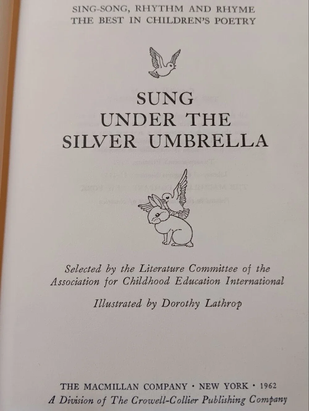 60s Fairycore 'Sung Under the Silver Umbrella'' Whimsy Poetry Hardcover Book